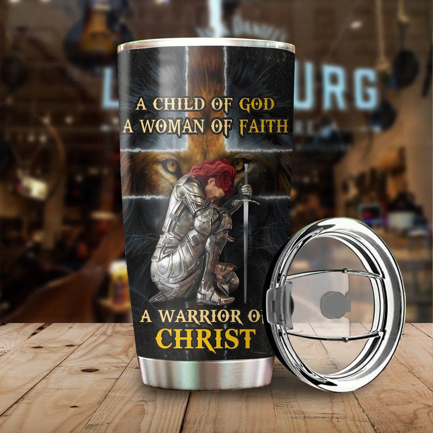 Personalized A Woman Of Faith, A Warrior Of Christ Tumbler