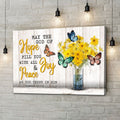 Butterflies flowers May the hope God of hope Romans 15:13 wall art canvas