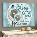 Dandelion, Butterfly, Bless our home and all those who enter - Jesus Landscape Canvas Prints, Wall Art
