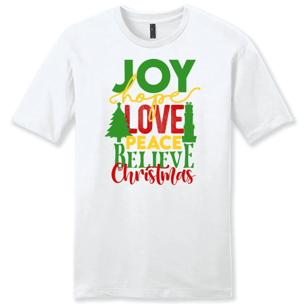 Joy hope love peace believe Christmas Men's t-shirt