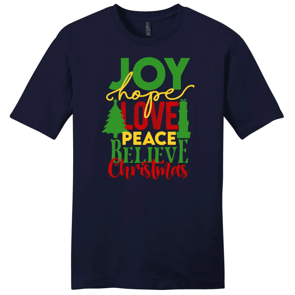 Joy hope love peace believe Christmas Men's t-shirt