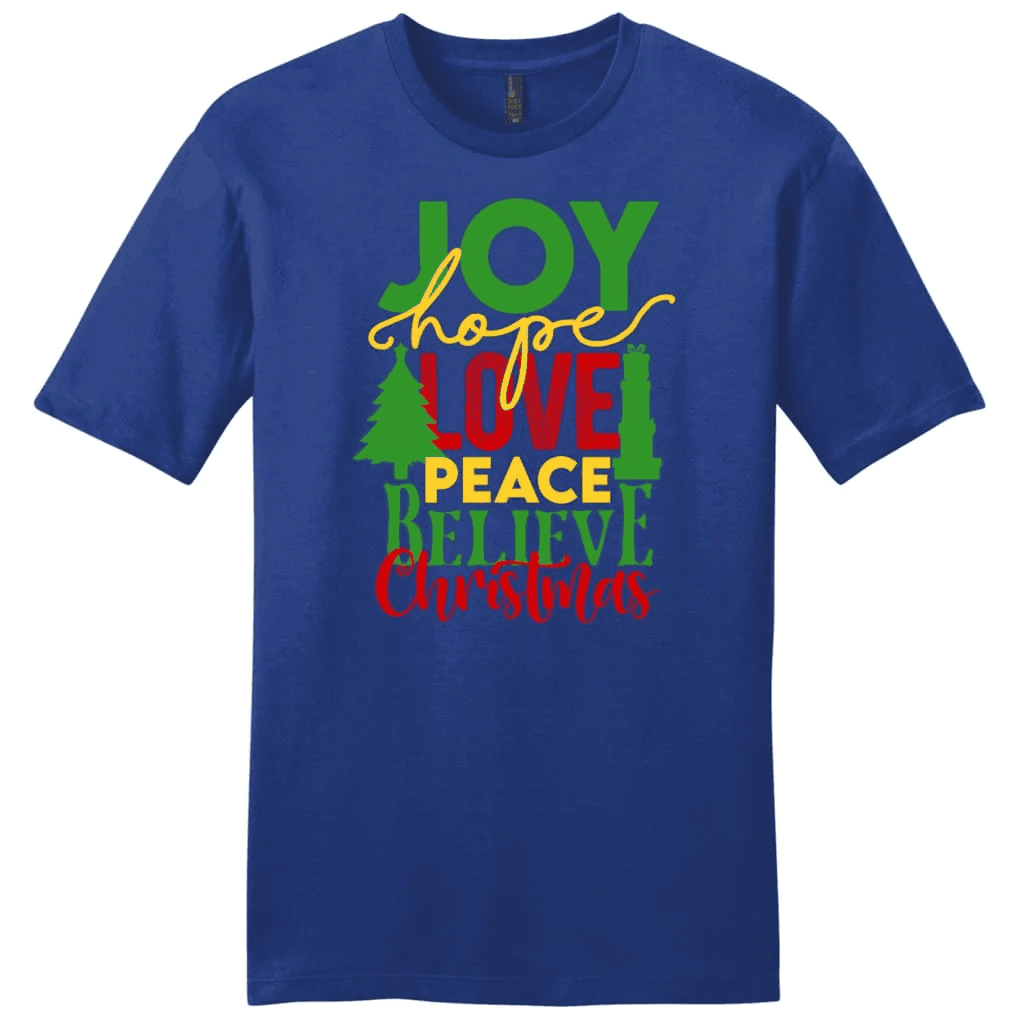 Joy hope love peace believe Christmas Men's t-shirt