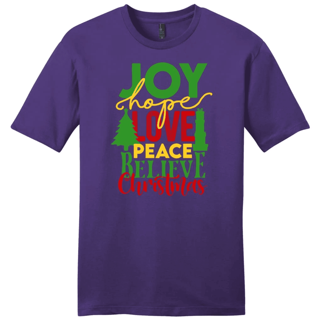Joy hope love peace believe Christmas Men's t-shirt