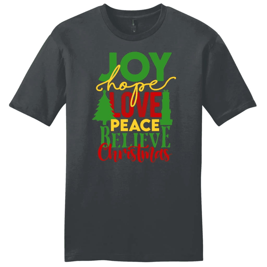 Joy hope love peace believe Christmas Men's t-shirt