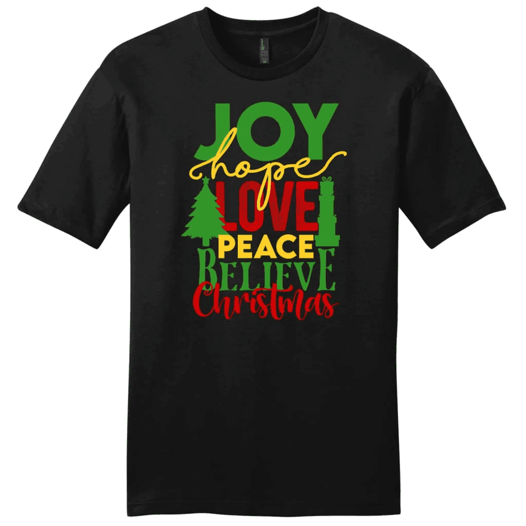 Joy hope love peace believe Christmas Men's t-shirt