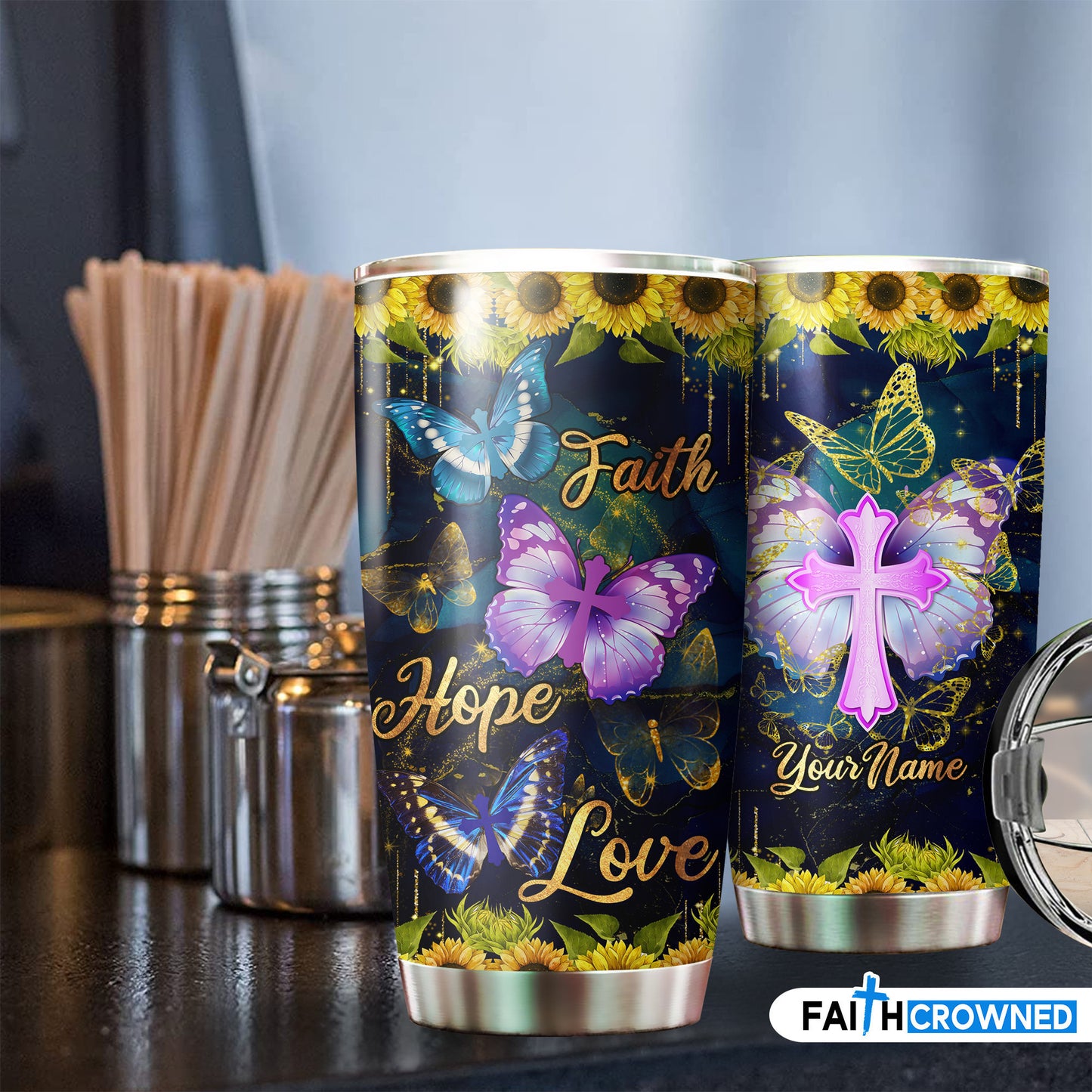 Faith-Hope-Love Personalized Tumbler