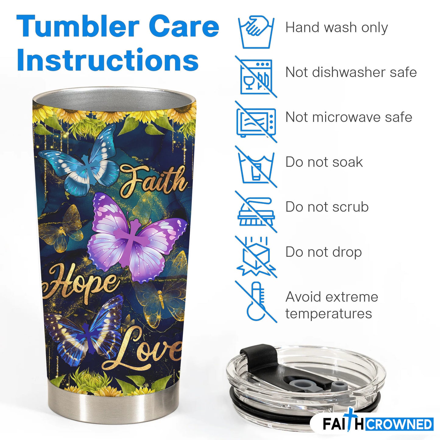 Faith-Hope-Love Personalized Tumbler