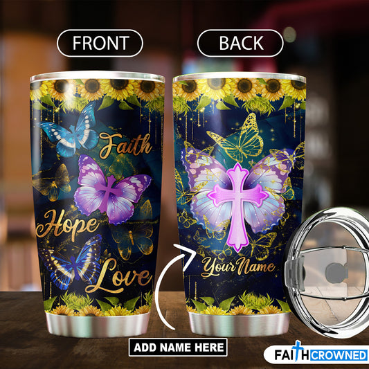 Faith-Hope-Love Personalized Tumbler