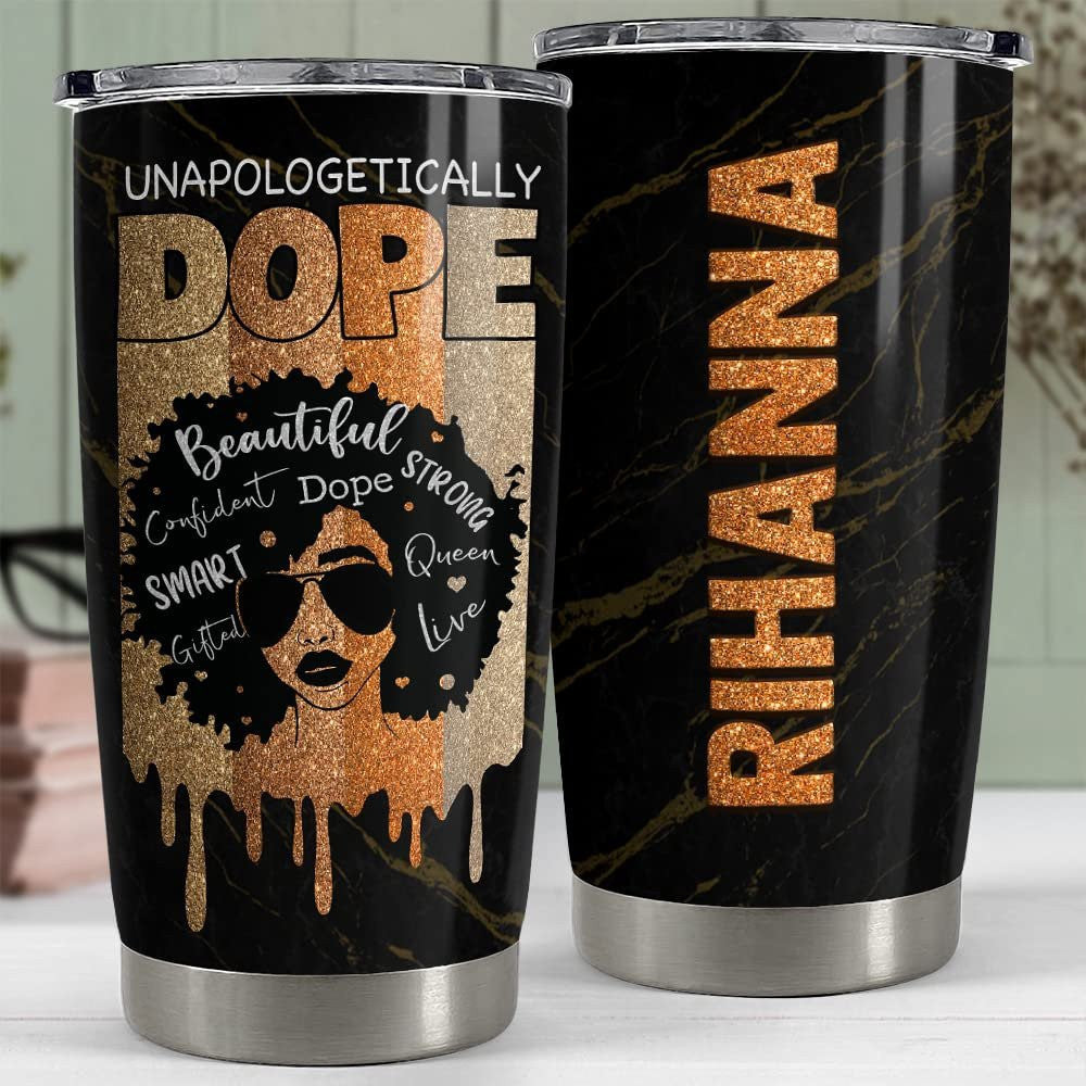 Personalized Black Queen Tumbler Melanin Tumbler Afro Black Girl