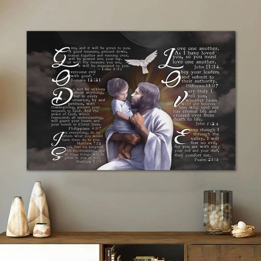 GOD IS LOVE wall art canvas print