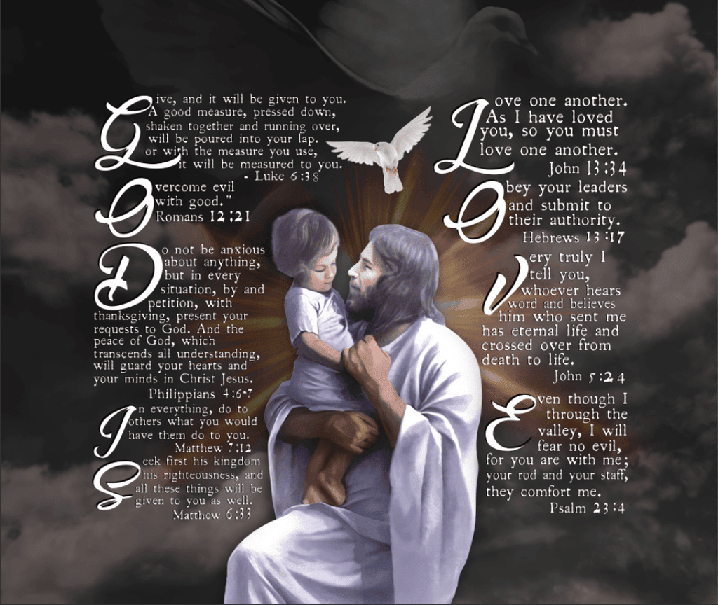 GOD IS LOVE wall art canvas print