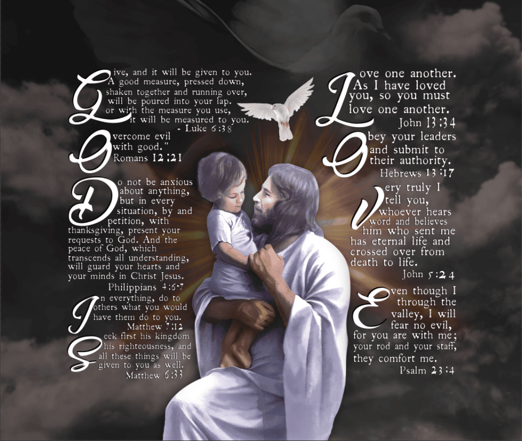 GOD IS LOVE wall art canvas print