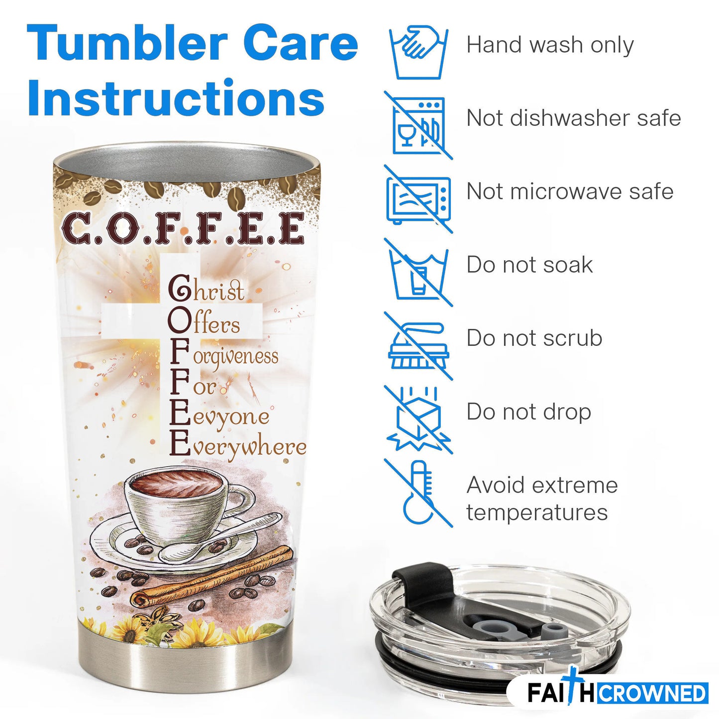 Premium Tumbler Personalized GOD COFFEE