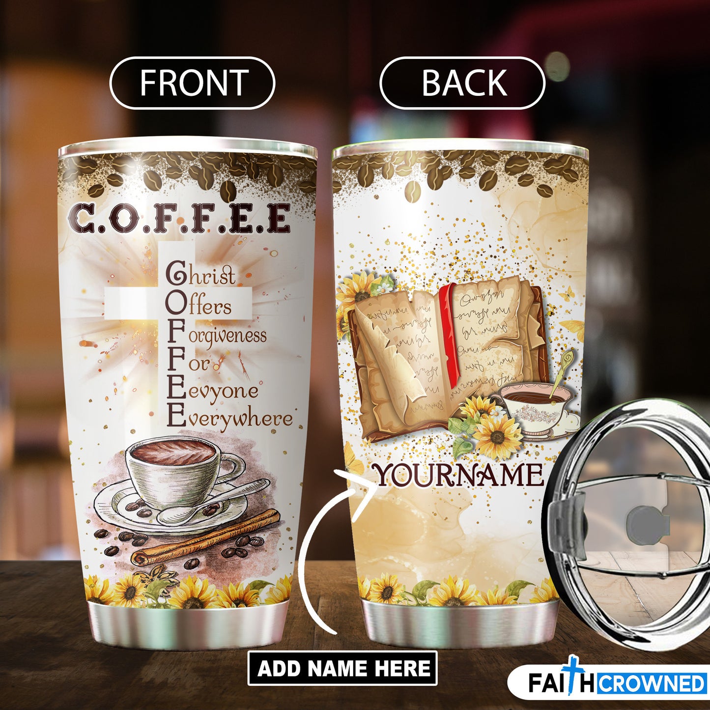 Premium Tumbler Personalized GOD COFFEE