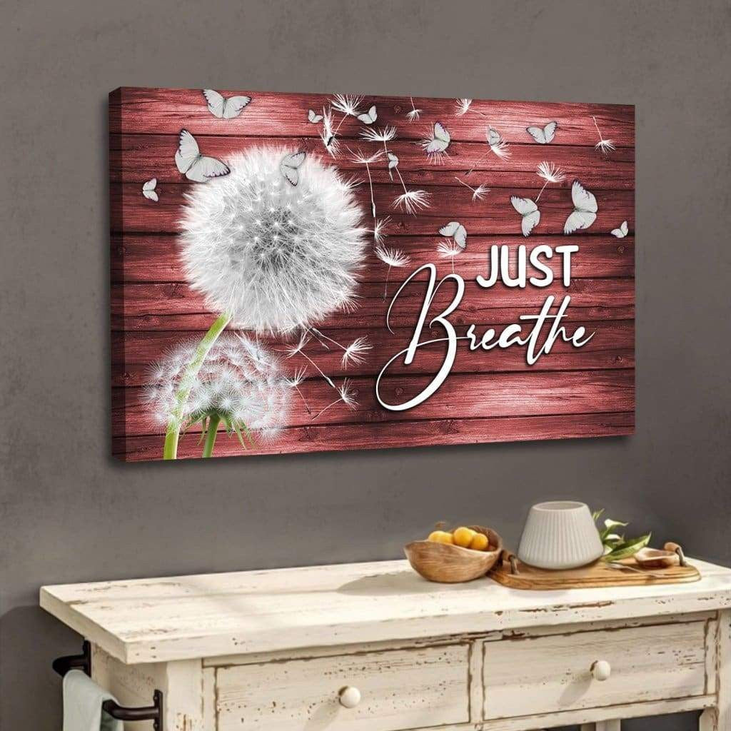 Just Breathe Wall Art Canvas, Christian Wall Art