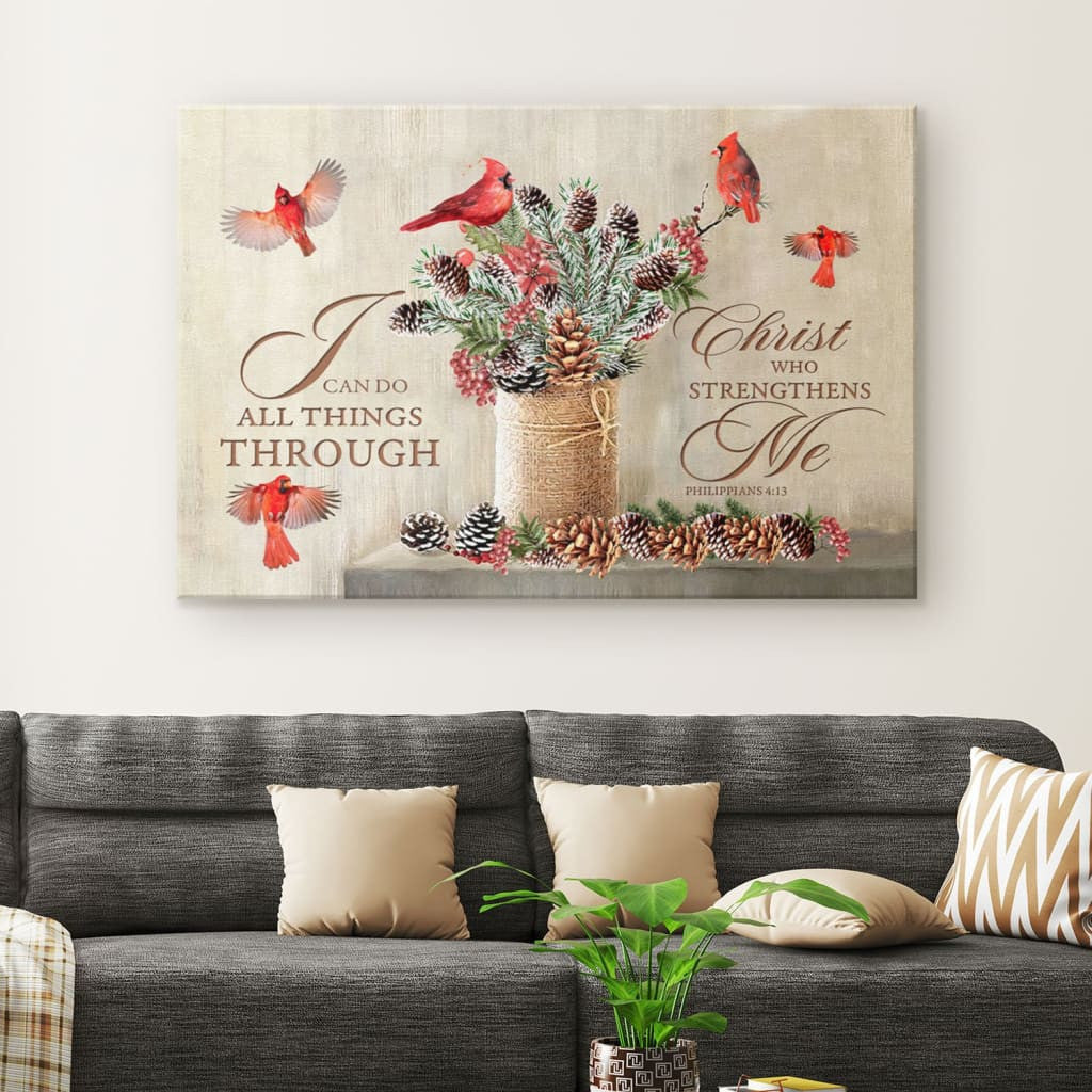 I can do all things through Christ Christmas wall art, Christian Christmas gifts