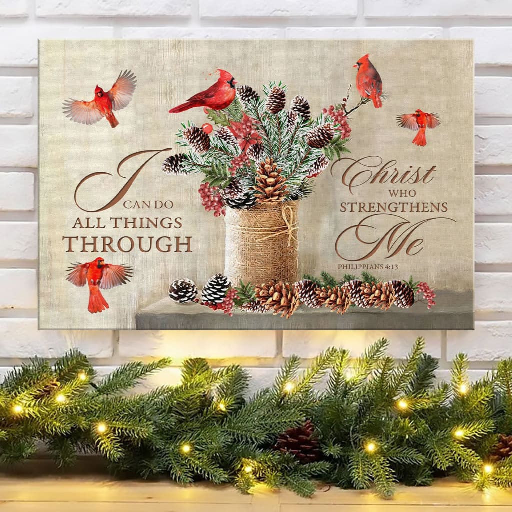 I can do all things through Christ Christmas wall art, Christian Christmas gifts