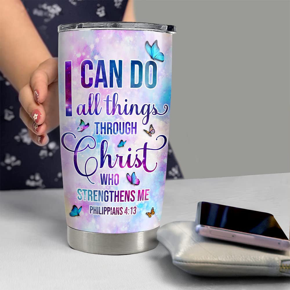 Personalized Christian Tumbler Bible Butterfly