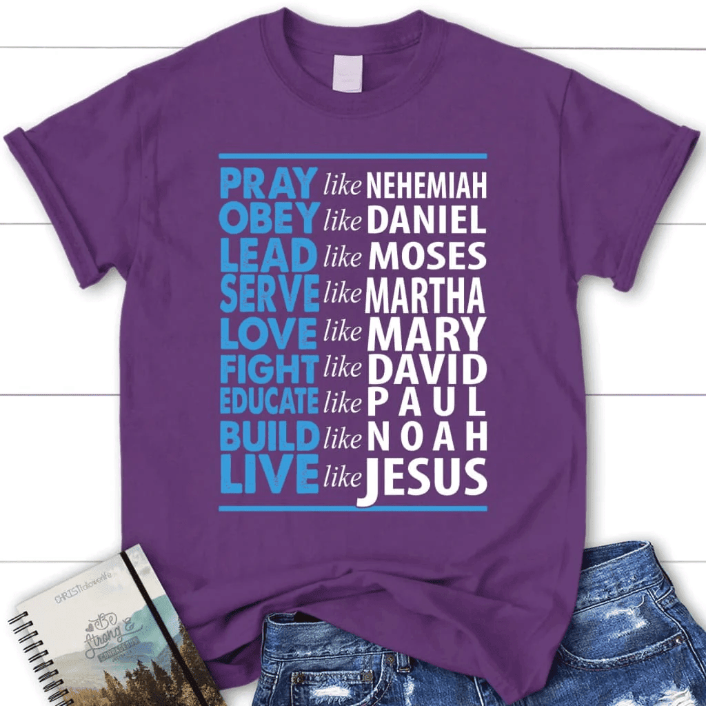 Pray like nehemiah educate like paul build like noad women's t-shirt