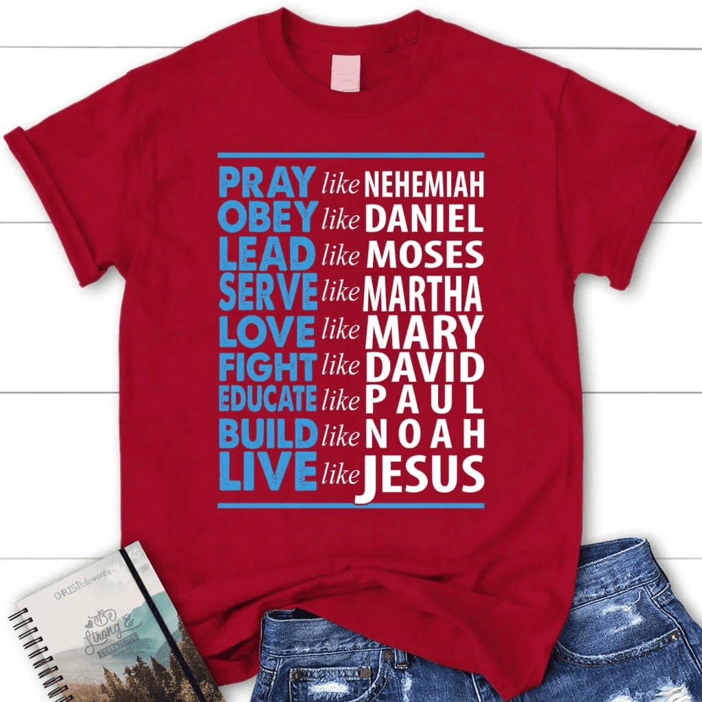 Pray like nehemiah educate like paul build like noad women's t-shirt