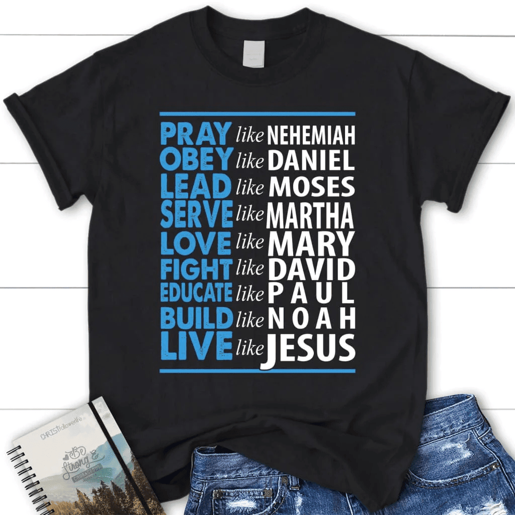 Pray like nehemiah educate like paul build like noad women's t-shirt