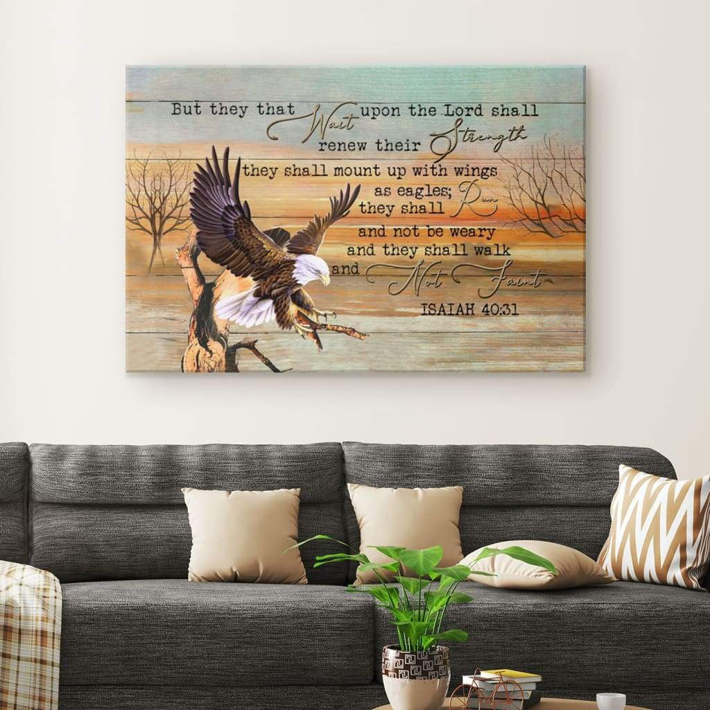 Eagle Wingspan, They that wait upon the Lord Isaiah 40:31 Christian wall art canvas print