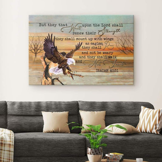 Eagle Wingspan, They that wait upon the Lord Isaiah 40:31 Christian wall art canvas print