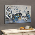 2 Cor 5:17 New creation in Christ wall art canvas, Butterflies Christian wall decor