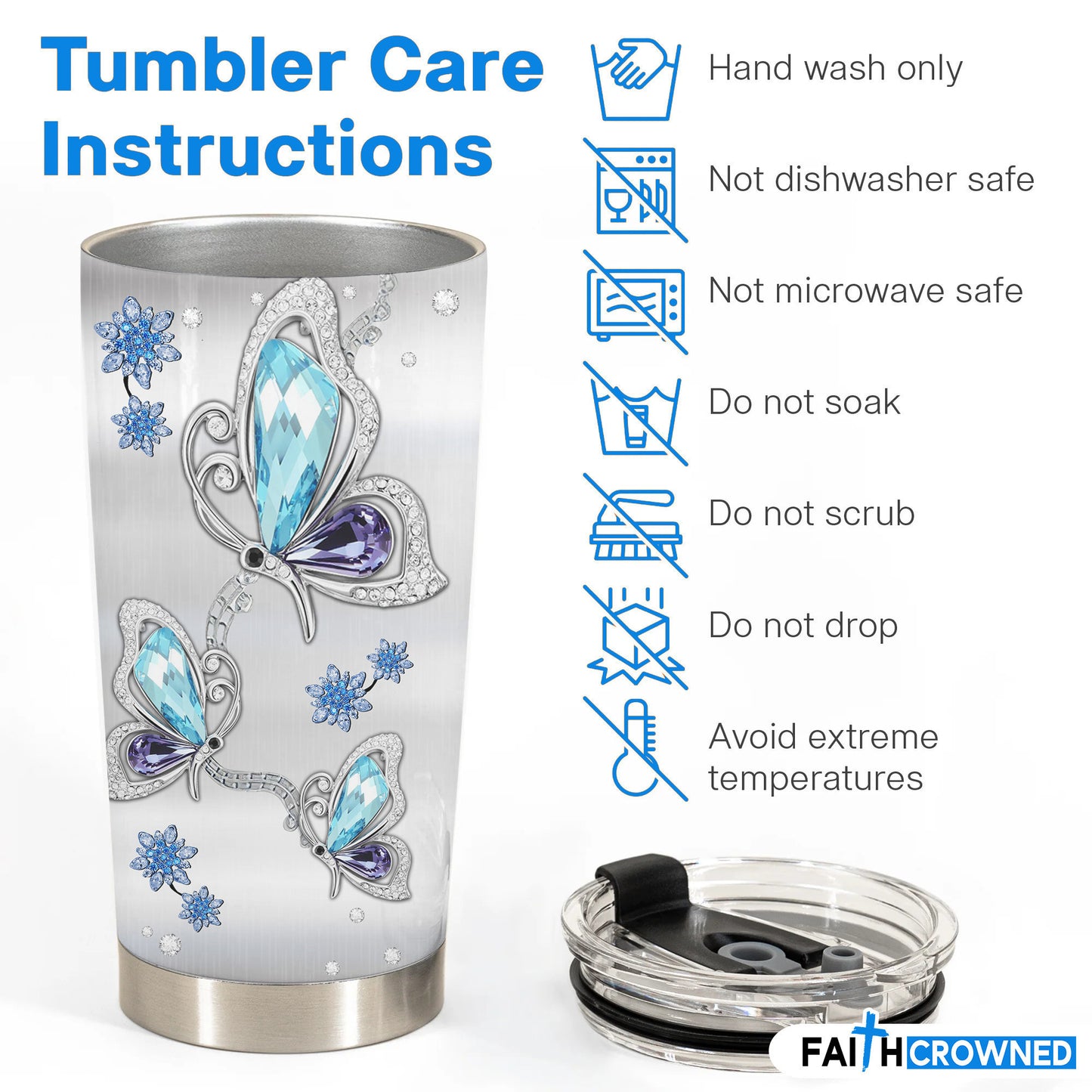 Butterfly Jewelry Style Personalized Tumbler