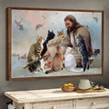 Jesus Christ With Cat Wall Art Canvas