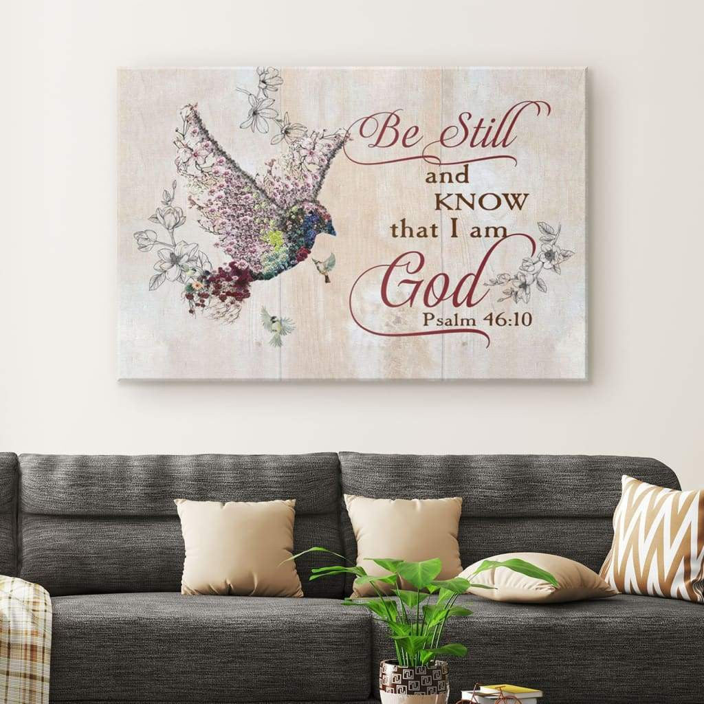 Be still and know that I am God Psalm 46:10 Sparrow Bible verse wall art