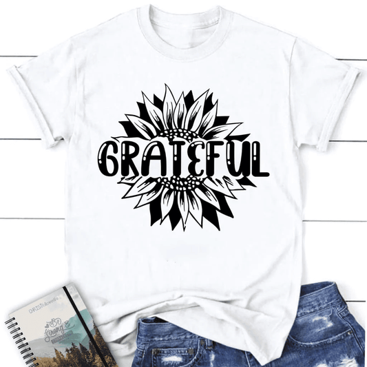 Grateful shirt - Grateful sunflower women's Christian t-shirt