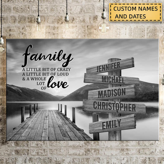 River Pier A Little Whole Lot of Love Multi-Names Premium Canvas
