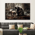 Jesus Rescues Lost Lamb Canvas Wall Art