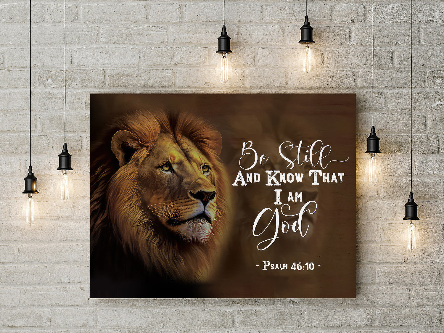 Lion Of Judah, Psalm 46:10 Be still and know that I am God canvas wall art