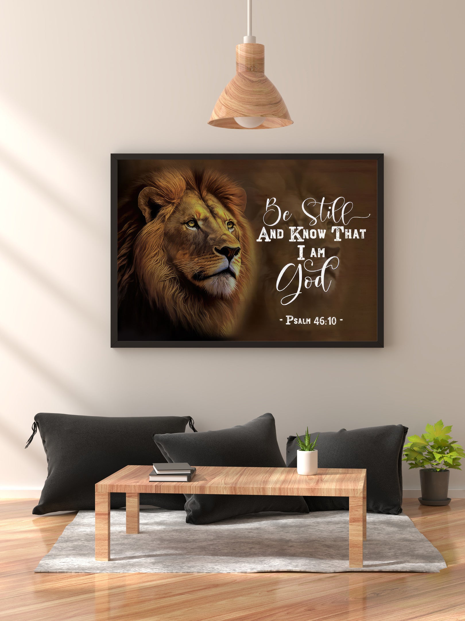 Lion Of Judah, Psalm 46:10 Be still and know that I am God canvas wall art
